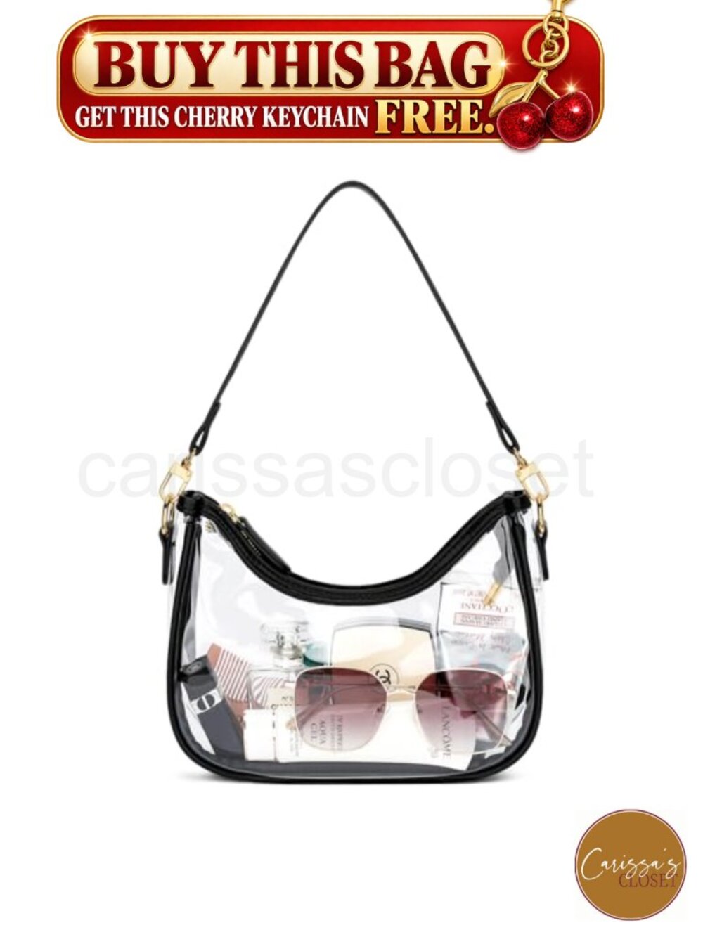 ✨ KKXIU Clear PVC Hobo Shoulder Bag Purse
